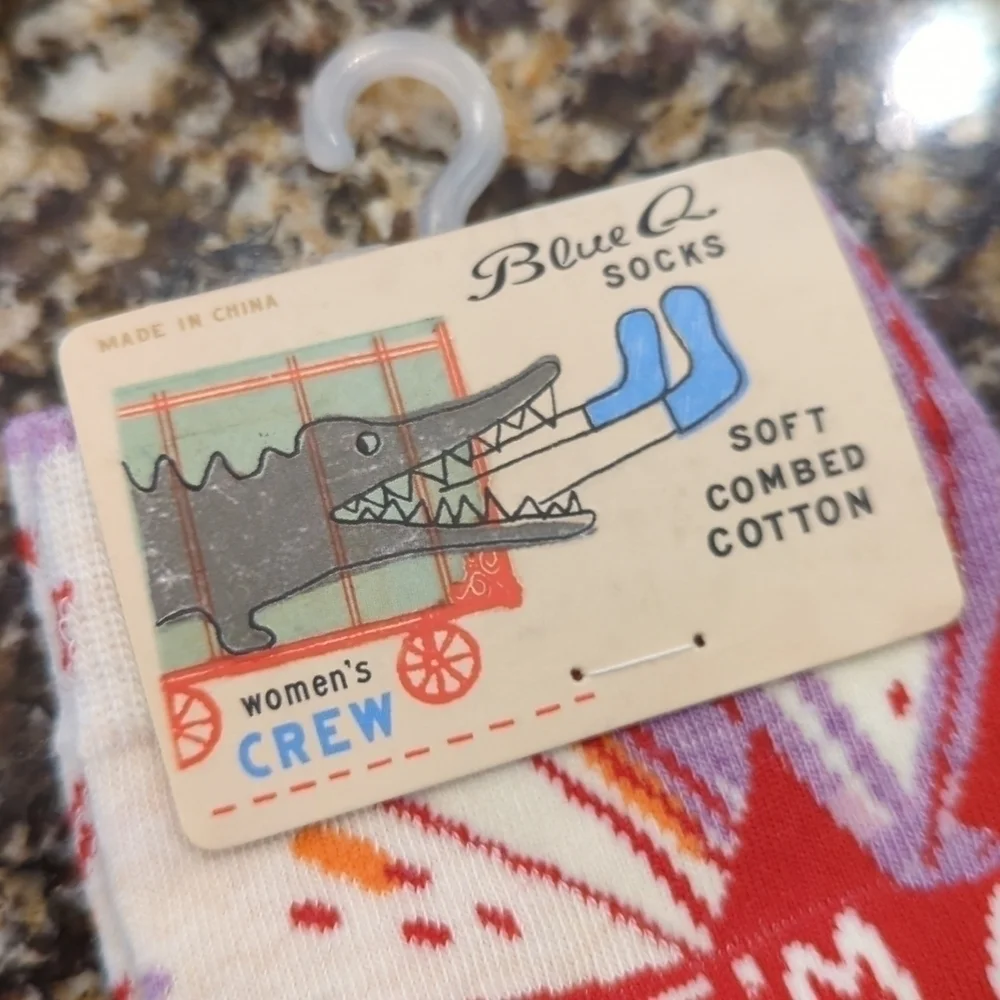 Blue Q Crew Socks I'm a girl what's your superpower Soft Combed Cotton